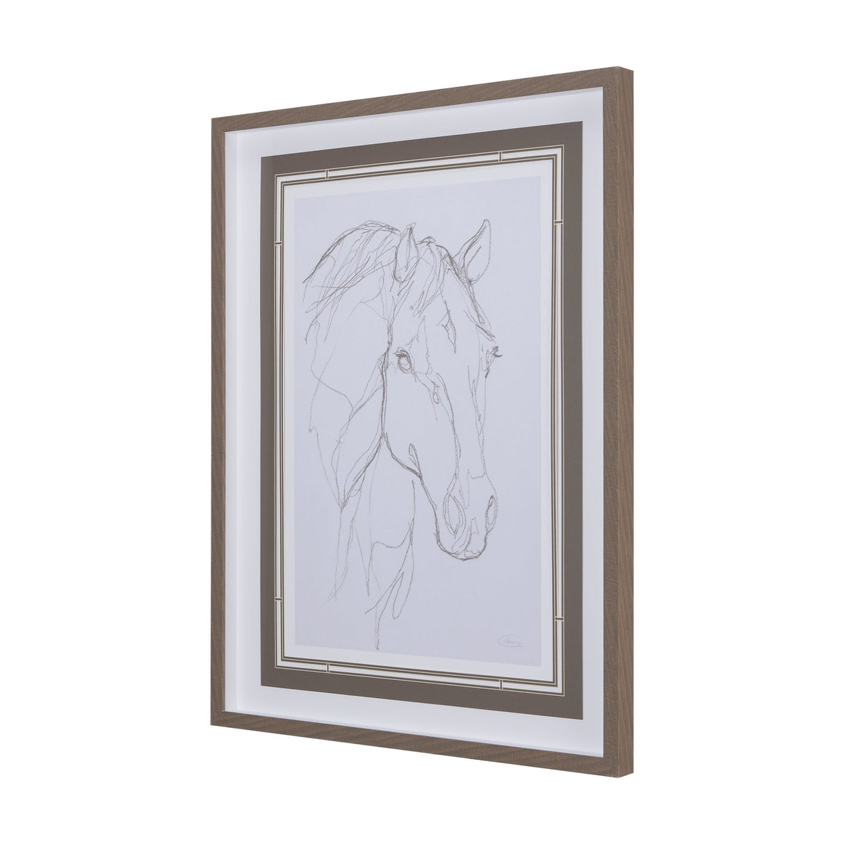Thoroughbred III by Mercana Studio a Hand Embellished Textured Framed Art Print Matted under Glass by Mercana at Eve Furniture