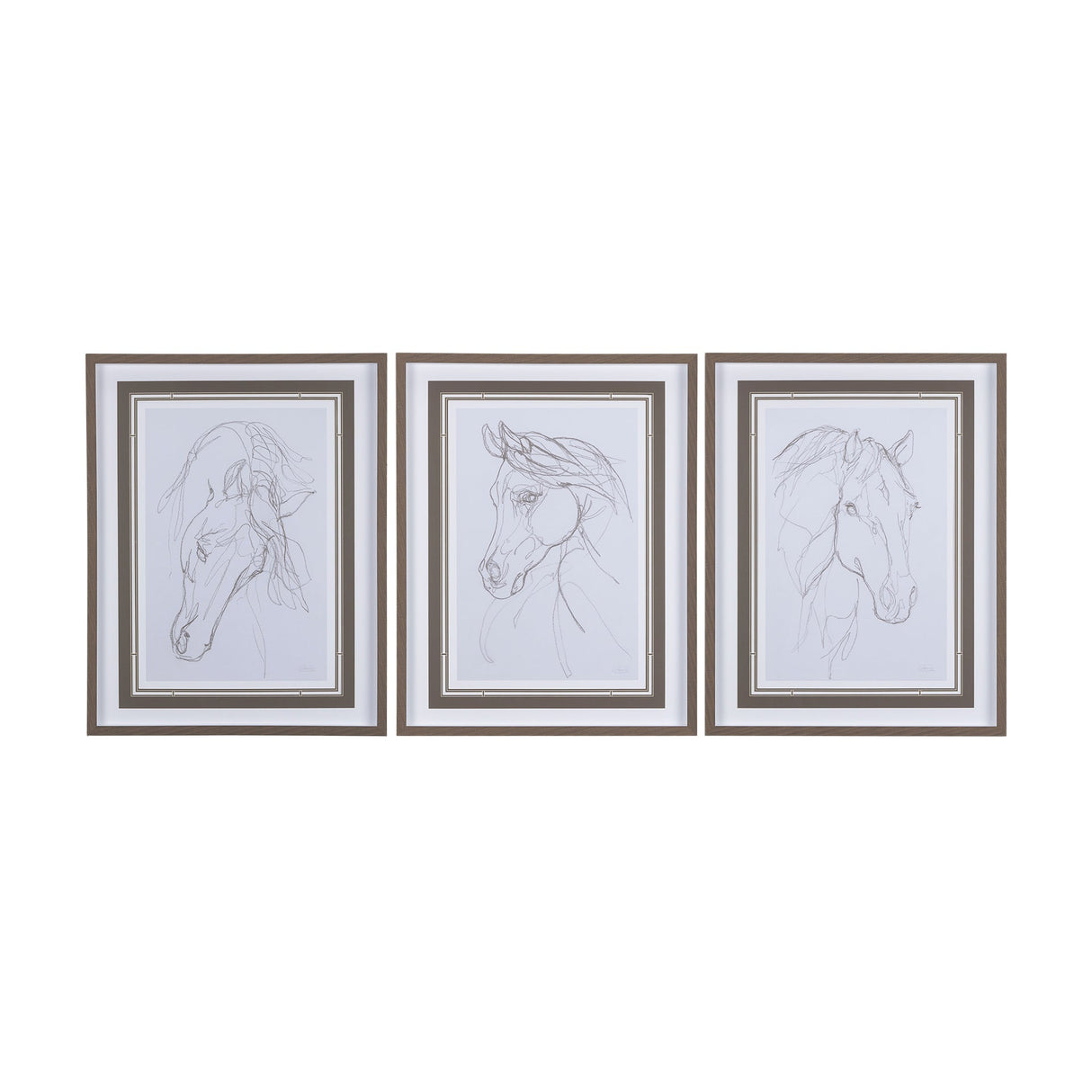 Thoroughbred III by Mercana Studio a Hand Embellished Textured Framed Art Print Matted under Glass by Mercana at Eve Furniture