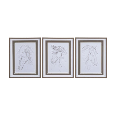 Thoroughbred III by Mercana Studio a Hand Embellished Textured Framed Art Print Matted under Glass by Mercana at Eve Furniture