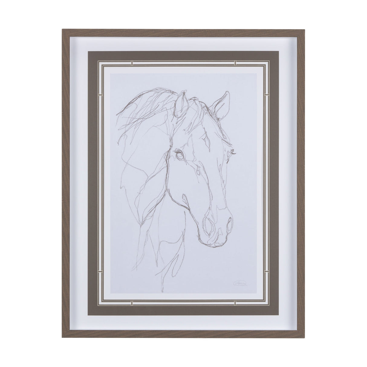 Thoroughbred III by Mercana Studio a Hand Embellished Textured Framed Art Print Matted under Glass by Mercana at Eve Furniture