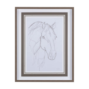 Thoroughbred III by Mercana Studio a Hand Embellished Textured Framed Art Print Matted under Glass by Mercana at Eve Furniture