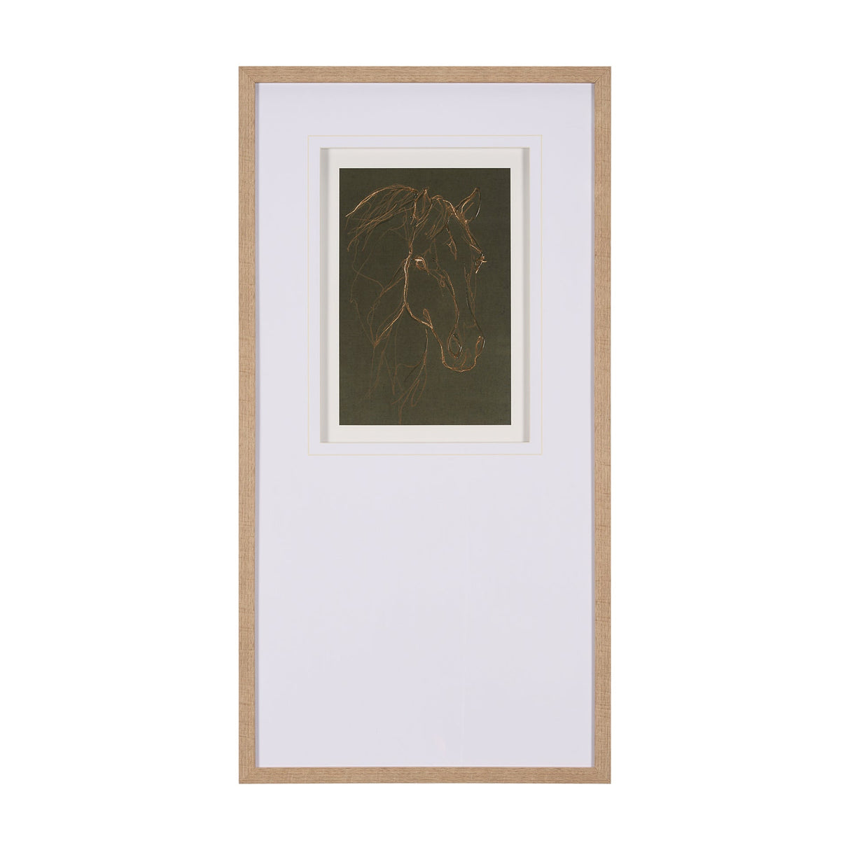 Thoroughbred III Olive by Mercana Studio Hand Embellished Framed Art Print Matted under Glass by Mercana at Eve Furniture