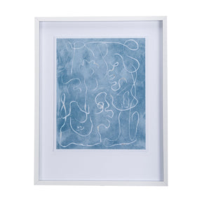 Thread Blue I by Mercana Studio a Hand Embellished Textured Framed Art Print Matted under Glass by Mercana at Eve Furniture