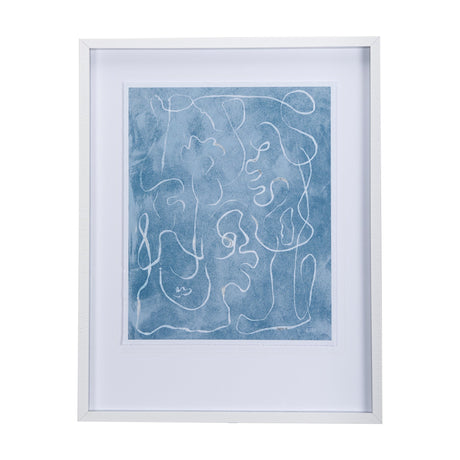 Thread Blue I by Mercana Studio a Hand Embellished Textured Framed Art Print Matted under Glass by Mercana at Eve Furniture