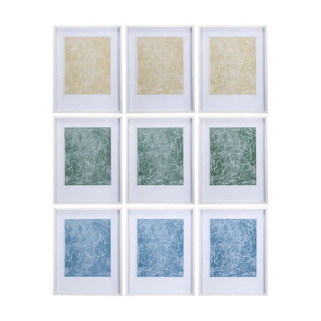 Thread Blue II by Mercana Studio a Hand Embellished Textured Framed Art Print Matted under Glass by Mercana at Eve Furniture