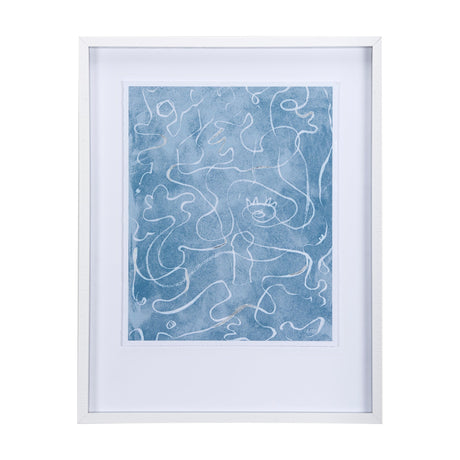 Thread Blue II by Mercana Studio a Hand Embellished Textured Framed Art Print Matted under Glass by Mercana at Eve Furniture