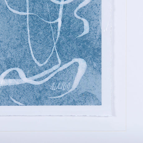 Thread Blue III by Mercana Studio a Hand Embellished Textured Framed Art Print Matted under Glass by Mercana at Eve Furniture