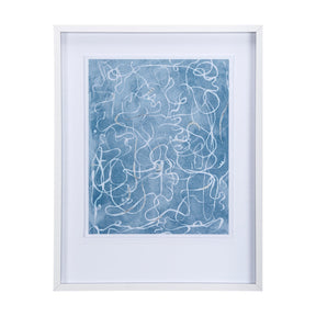 Thread Blue III by Mercana Studio a Hand Embellished Textured Framed Art Print Matted under Glass by Mercana at Eve Furniture