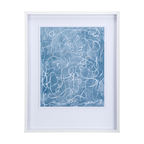 Thread Blue III by Mercana Studio a Hand Embellished Textured Framed Art Print Matted under Glass by Mercana at Eve Furniture