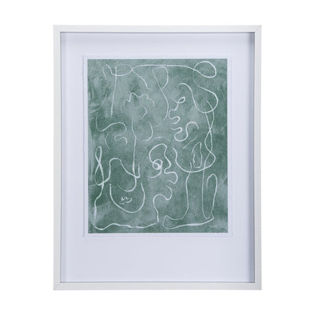 Thread Green I by Mercana Studio a Hand Embellished Textured Framed Art Print Matted under Glass by Mercana at Eve Furniture