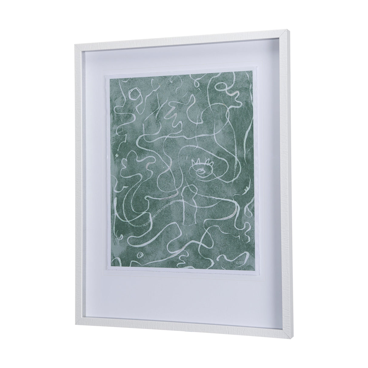 Thread Green II by Mercana Studio a Hand Embellished Textured Framed Art Print Matted under Glass by Mercana at Eve Furniture