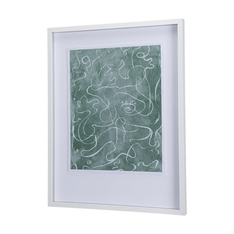 Thread Green II by Mercana Studio a Hand Embellished Textured Framed Art Print Matted under Glass by Mercana at Eve Furniture