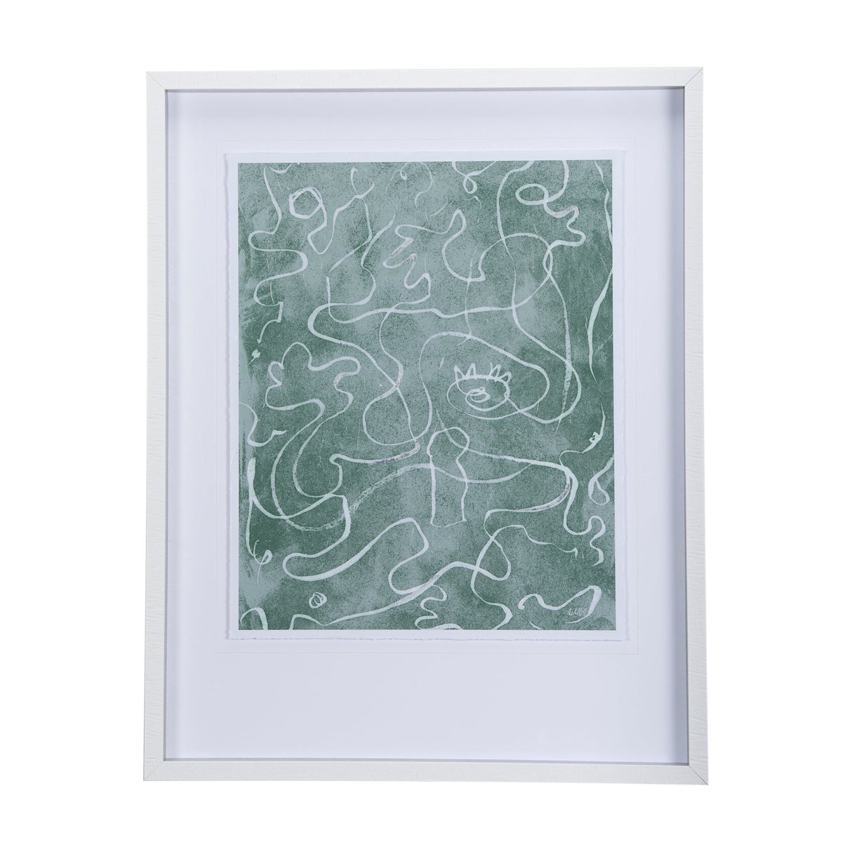 Thread Green II by Mercana Studio a Hand Embellished Textured Framed Art Print Matted under Glass by Mercana at Eve Furniture
