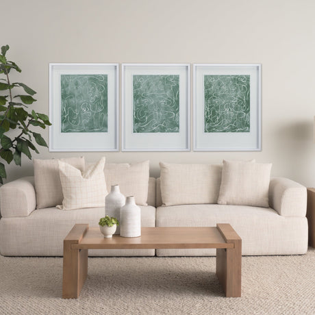 Thread Green III by Mercana Studio a Hand Embellished Textured Framed Art Print Matted under Glass by Mercana at Eve Furniture