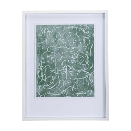 Thread Green III by Mercana Studio a Hand Embellished Textured Framed Art Print Matted under Glass by Mercana at Eve Furniture