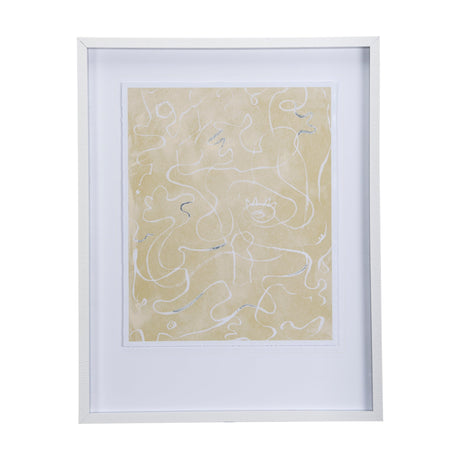 Thread Yellow II by Mercana Studio a Hand Embellished Textured Framed Art Print Matted under Glass by Mercana at Eve Furniture