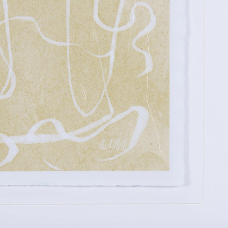 Thread Yellow III by Mercana Studio a Hand Embellished Textured Framed Art Print Matted under Glass by Mercana at Eve Furniture