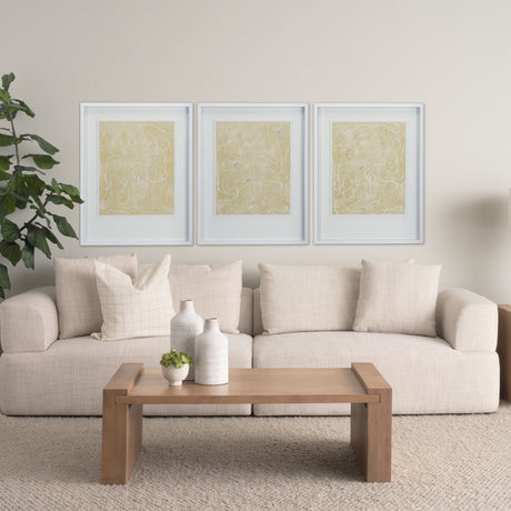 Thread Yellow III by Mercana Studio a Hand Embellished Textured Framed Art Print Matted under Glass by Mercana at Eve Furniture