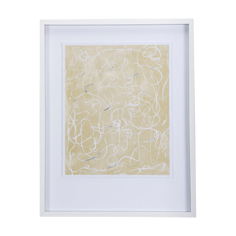 Thread Yellow III by Mercana Studio a Hand Embellished Textured Framed Art Print Matted under Glass by Mercana at Eve Furniture