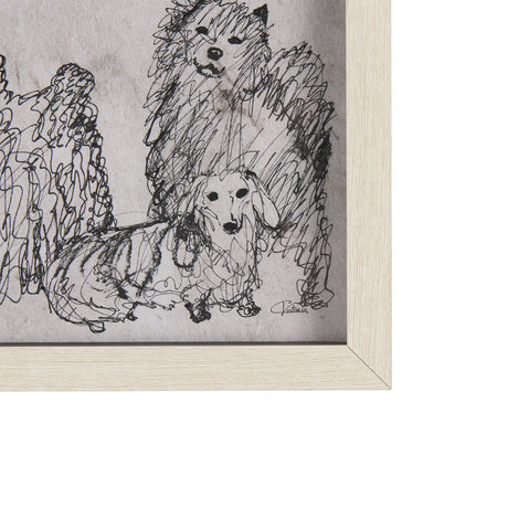 Three Buddies by Mercana Studio a Hand Embellished Textured Framed Art Print Matted under Glass by Mercana at Eve Furniture