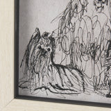 Three Buddies by Mercana Studio a Hand Embellished Textured Framed Art Print Matted under Glass by Mercana at Eve Furniture