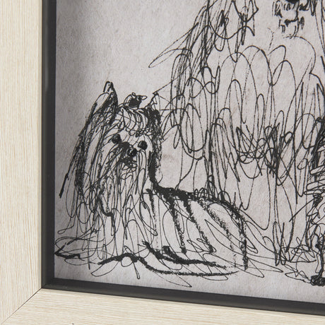 Three Buddies by Mercana Studio a Hand Embellished Textured Framed Art Print Matted under Glass by Mercana at Eve Furniture