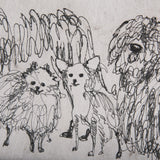 Three Buddies by Mercana Studio a Hand Embellished Textured Framed Art Print Matted under Glass by Mercana at Eve Furniture