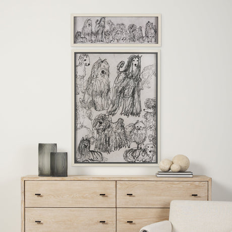 Three Buddies by Mercana Studio a Hand Embellished Textured Framed Art Print Matted under Glass by Mercana at Eve Furniture