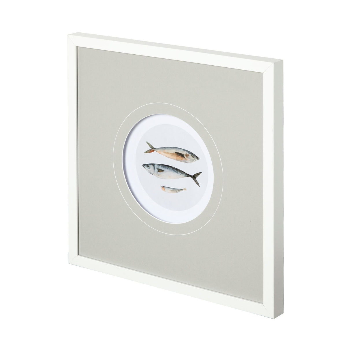 Three Fish I by Emma Scarvey a Hand Embellished Textured Framed Art Print Matted under Glass by Mercana at Eve Furniture