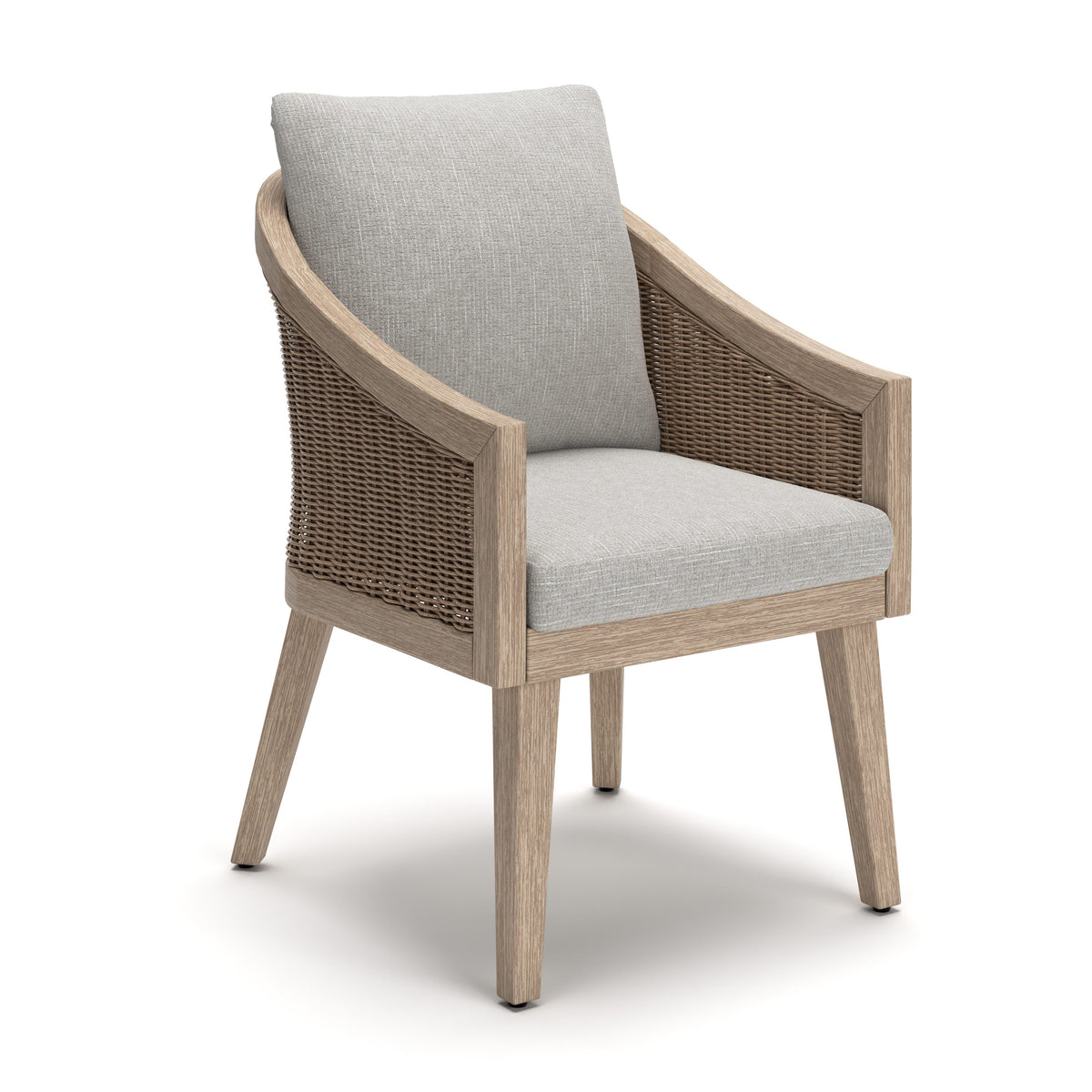 Thunder Trails Light Gray/Beige Outdoor Arm Chair, Set of 2 by Ashley at Eve Furniture