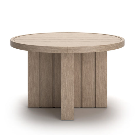 Thunder Trails Light Gray/Beige Outdoor Dining Table by Ashley at Eve Furniture