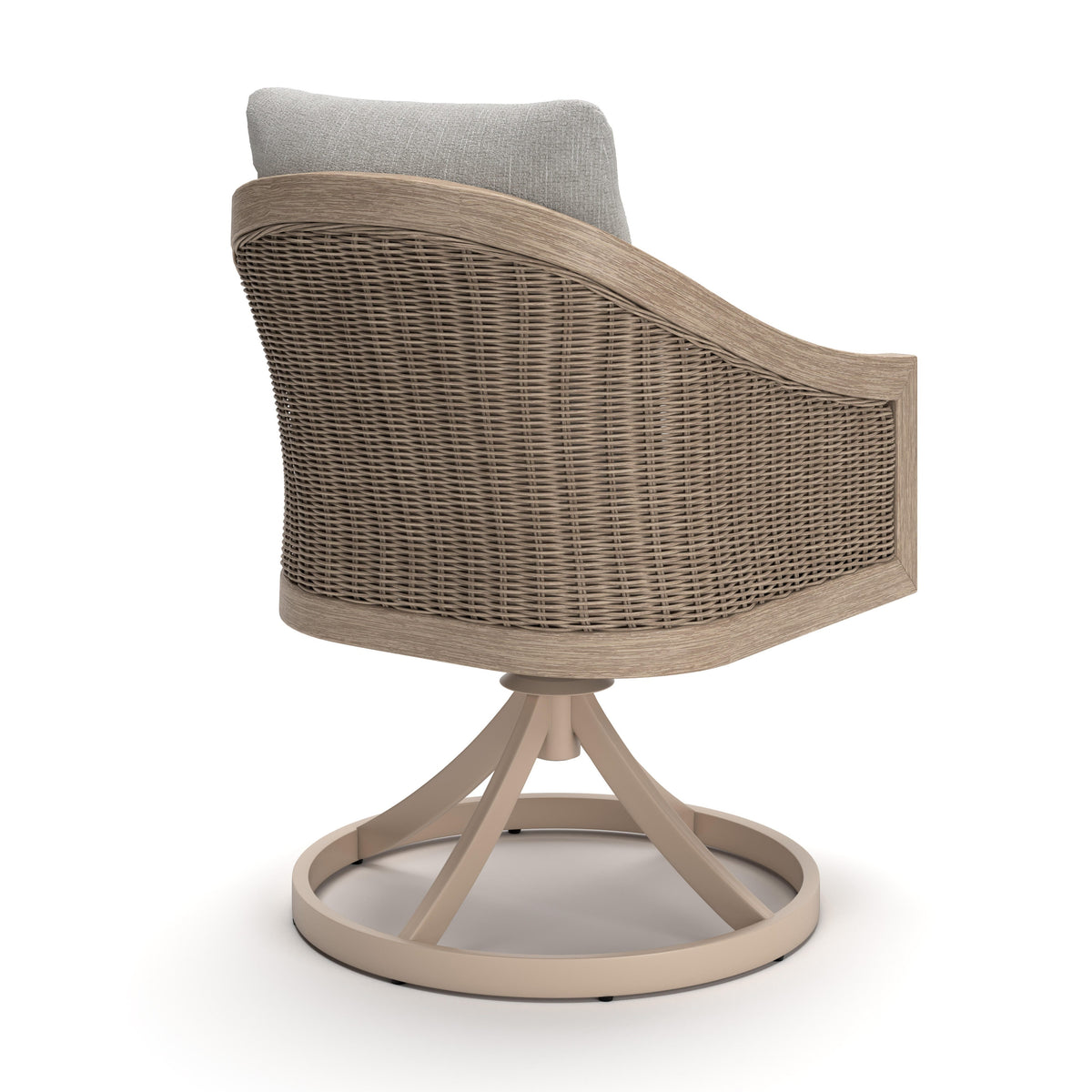 Thunder Trails Light Gray/Beige Outdoor Swivel Chair, Set of 2 by Ashley at Eve Furniture