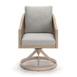Thunder Trails Light Gray/Beige Outdoor Swivel Chair, Set of 2 by Ashley at Eve Furniture
