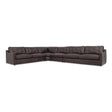 Thurlow 4 Piece Modular Sectional Espresso Brown Leather by Moe's Home at Eve Furniture