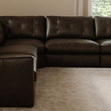 Thurlow Espresso Brown Leather Left Arm Facing Sofa by MOES at Eve Furniture
