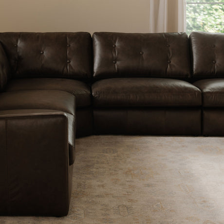 Thurlow Espresso Brown Leather Left Arm Facing Sofa by MOES at Eve Furniture