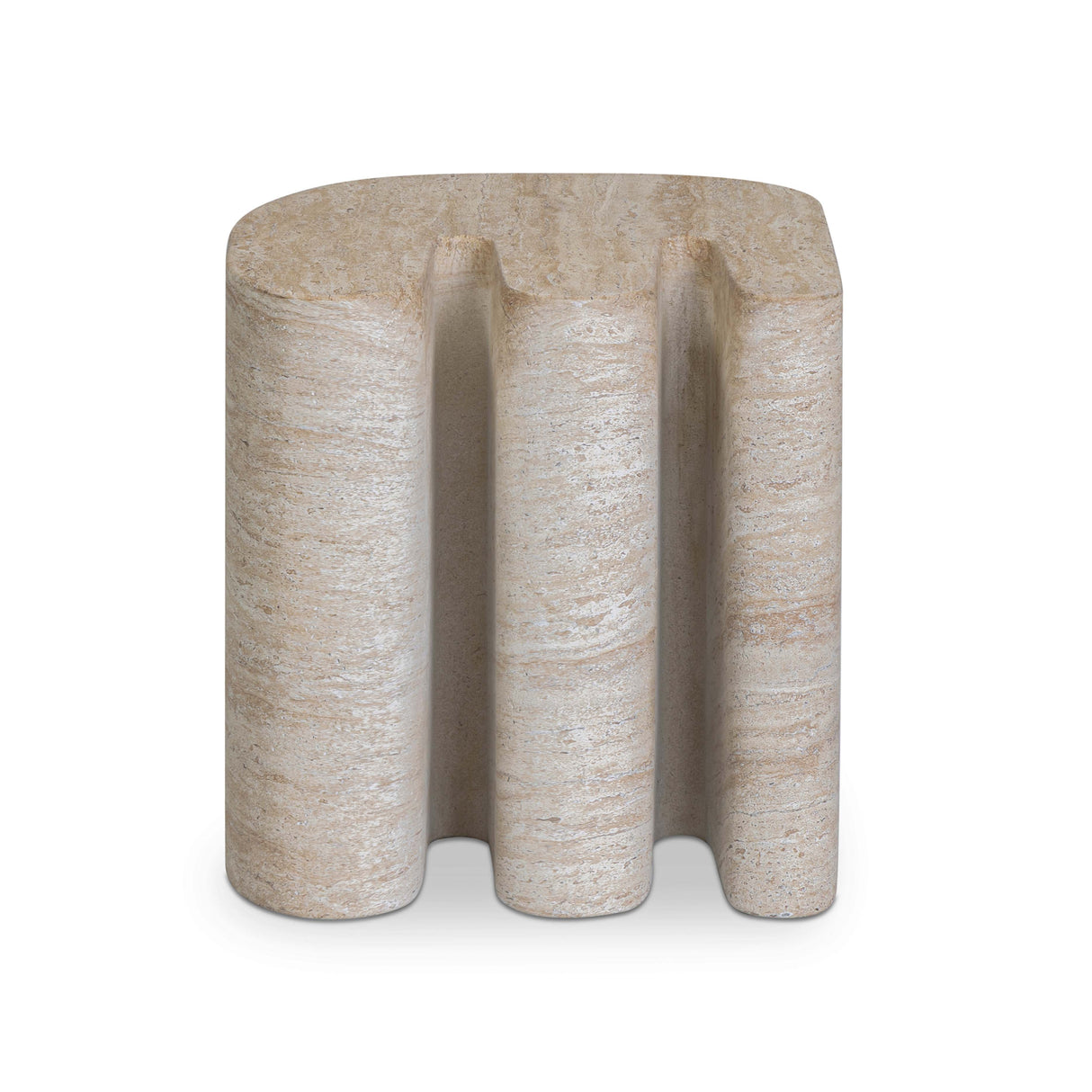 Thyme Faux Travertine Indoor/Outdoor Concrete Side Table by TOV Furniture at Eve Furniture