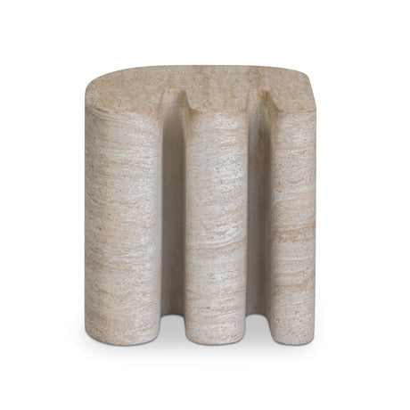 Thyme Faux Travertine Indoor/Outdoor Concrete Side Table by TOV Furniture at Eve Furniture
