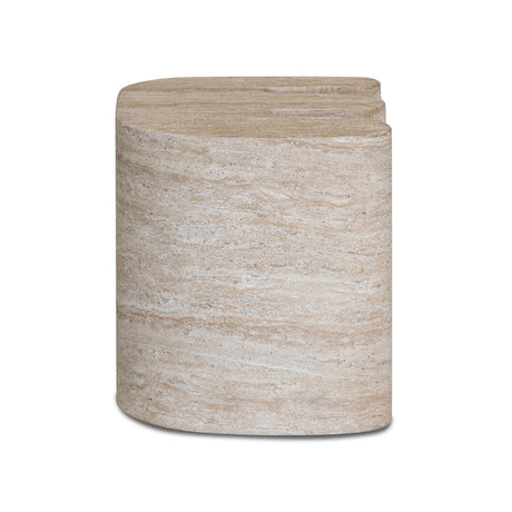 Thyme Faux Travertine Indoor/Outdoor Concrete Side Table by TOV Furniture at Eve Furniture