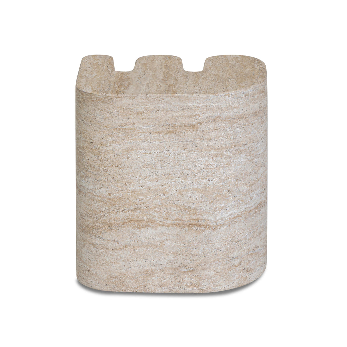 Thyme Faux Travertine Indoor/Outdoor Concrete Side Table by TOV Furniture at Eve Furniture