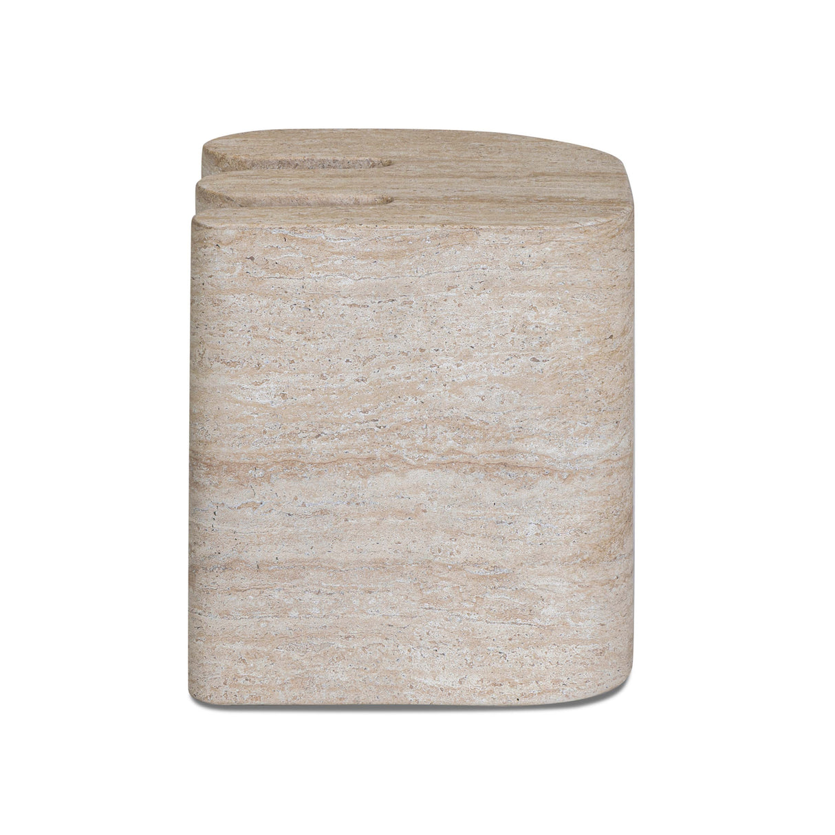 Thyme Faux Travertine Indoor/Outdoor Concrete Side Table by TOV Furniture at Eve Furniture