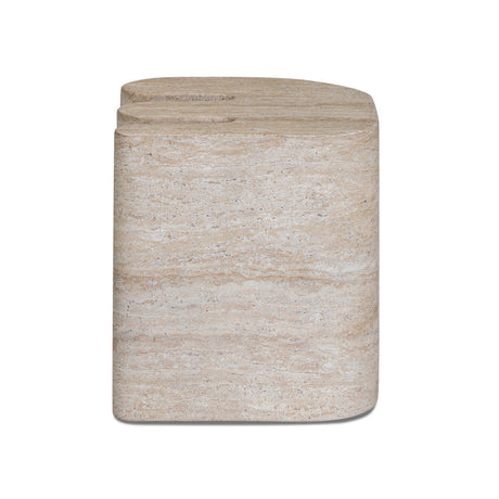 Thyme Faux Travertine Indoor/Outdoor Concrete Side Table by TOV Furniture at Eve Furniture