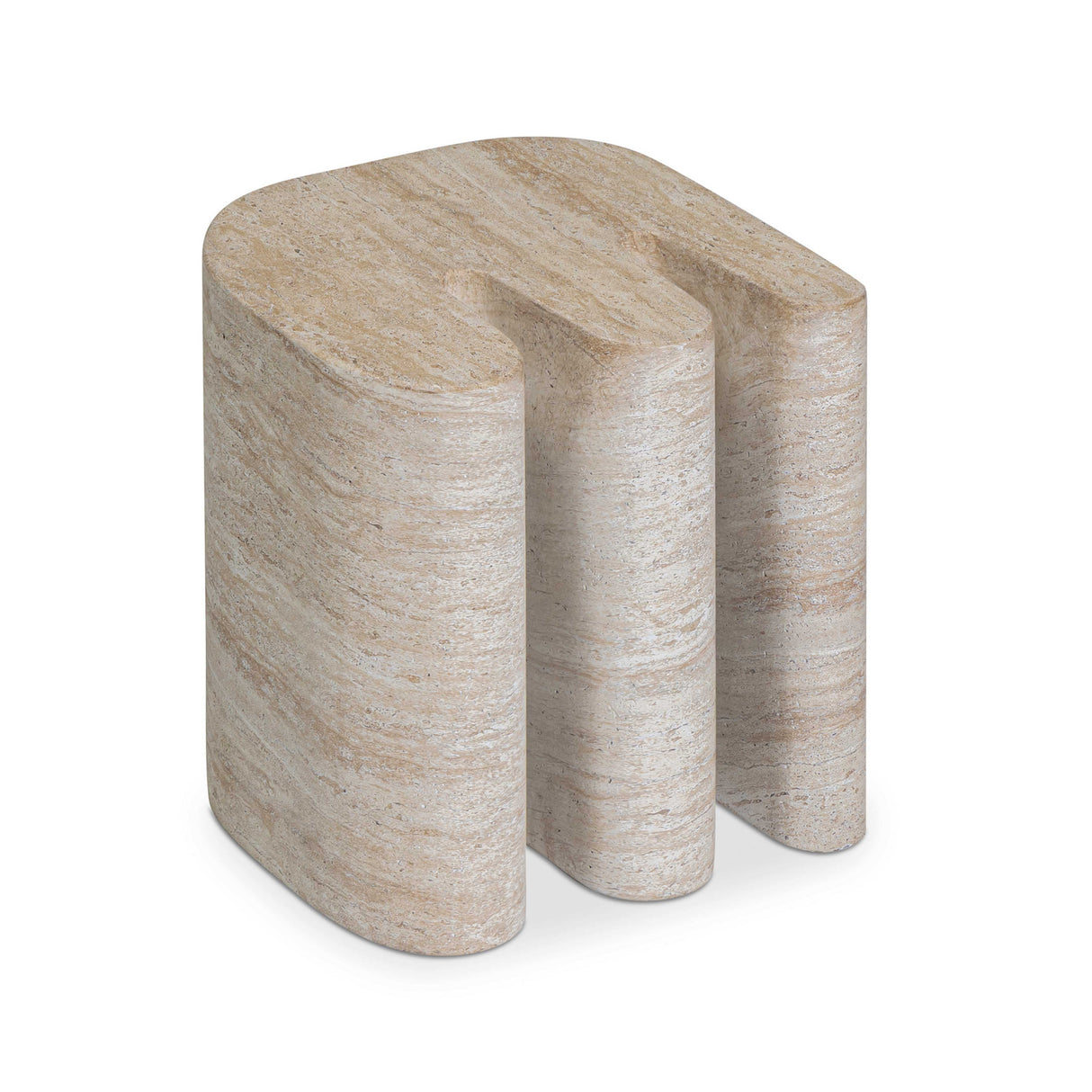 Thyme Faux Travertine Indoor/Outdoor Concrete Side Table by TOV Furniture at Eve Furniture