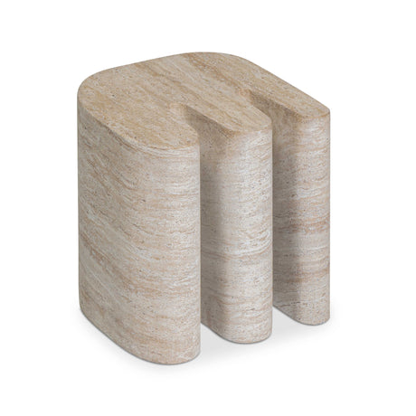 Thyme Faux Travertine Indoor/Outdoor Concrete Side Table by TOV Furniture at Eve Furniture