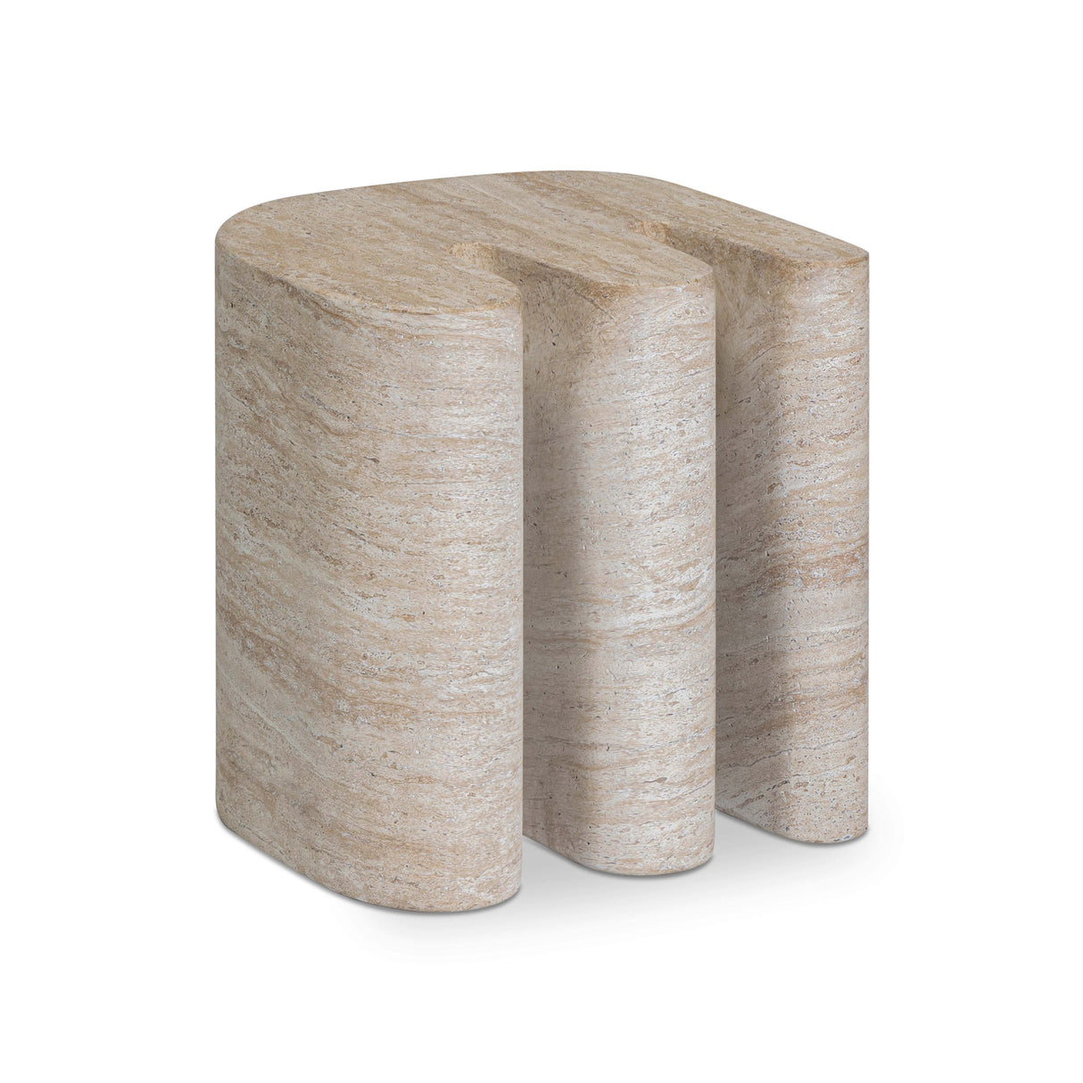 Thyme Faux Travertine Indoor/Outdoor Concrete Side Table by TOV Furniture at Eve Furniture