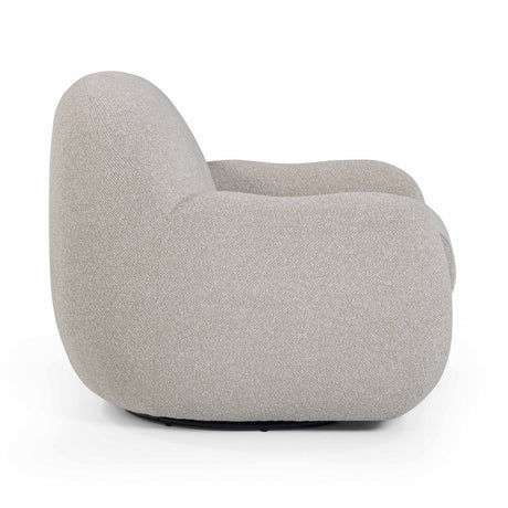 Tiago Warm Grey Boucle Swivel Chair by TOV Furniture at Eve Furniture