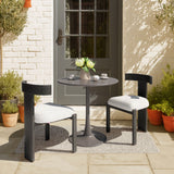 Tiana Black & Beige Outdoor Dining Chair by Zuomod at Eve Furniture
