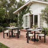 Tiana Black & Beige Outdoor Dining Chair by Zuomod at Eve Furniture