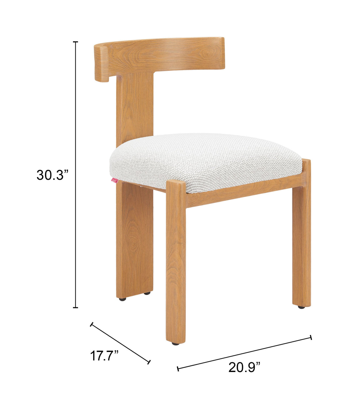 Tiana Natural & Beige Outdoor Dining Chair by Zuomod at Eve Furniture