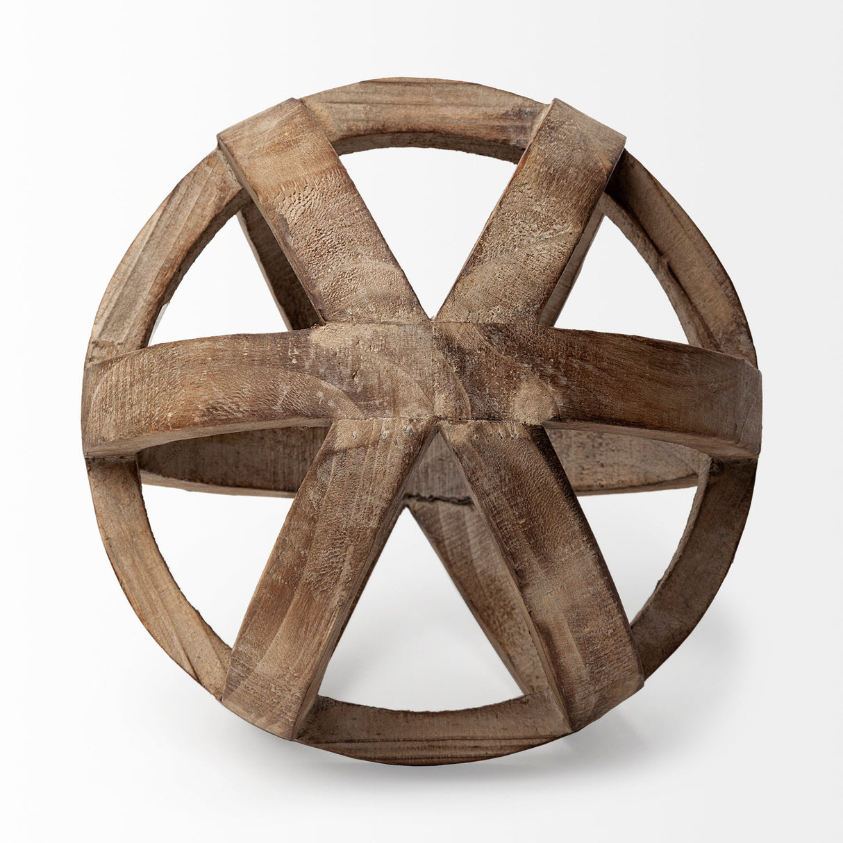Tibik 8L x 8W Natural Wooden Orb by Mercana at Eve Furniture